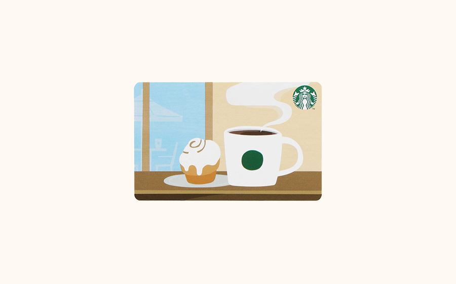 コーヒーとスイーツが描かれたスターバックスカード